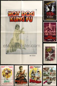 7f0224 LOT OF 12 FOLDED KUNG FU ONE-SHEETS 1970s-1980s a variety of great martial arts images!