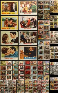 7f0246 LOT OF 160 LOBBY CARDS 1940s-1970s mostly incomplete sets from a variety of movies!