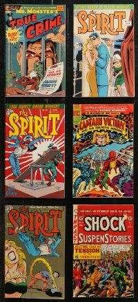 7f0140 LOT OF 6 COMIC BOOKS 1980s-1990s True Crime, Spirit, Captain Victory, Shock SuspenStories!
