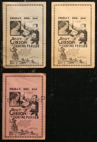 7f0512 LOT OF 3 FIGHTING PARSON HERALDS 1933 great artwork of Hoot Gibson & Marceline Day!