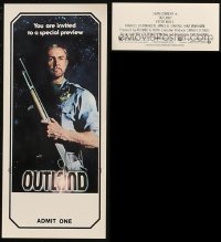 7f0496 LOT OF 53 OUTLAND SNEAK PREVIEW TICKETS 1981 great image of Sean Connery with shotgun!