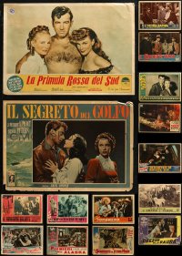 7f0587 LOT OF 15 UNFOLDED 14X20 ITALIAN PHOTOBUSTAS 1940s-1950s cool movie scenes!