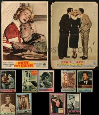 7f0588 LOT OF 11 UNFOLDED AND FORMERLY FOLDED 13X19 ITALIAN PHOTOBUSTAS 1940s-1950s cool scenes!