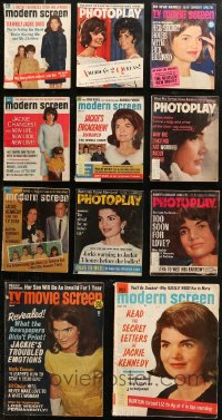 7f0348 LOT OF 11 MOVIE MAGAZINES WITH JACQUELINE KENNEDY ONASSIS COVERS 1962-1967 cool images!