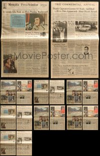 7f0048 LOT OF 5 ELVIS PRESLEY 1977 DEATH MEMPHIS NEWSPAPERS 1977 when the King of Rock & Roll died!