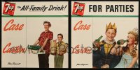 7f0056 LOT OF 2 7 UP 14X14 ADVERTISING POSTERS 1950s The All-Family Drink, For Parties, cool!
