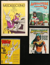7f0371 LOT OF 4 ANIMATION MAGAZINES 1976-1997 filled with great cartoon images & articles!
