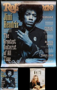 7f0671 LOT OF 3 UNFOLDED MISCELLANEOUS POSTERS 1990s Jimi Hendrix, Three Colours: White!