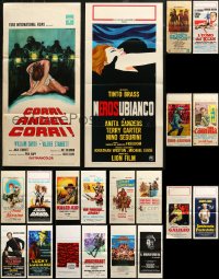 7f0582 LOT OF 20 FORMERLY FOLDED ITALIAN LOCANDINAS 1950s-1980s a variety of cool movie images!