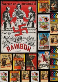 7f0661 LOT OF 32 FORMERLY FOLDED MISCELLANEOUS NON-U.S. POSTERS 1940s-1970s cool movie images!