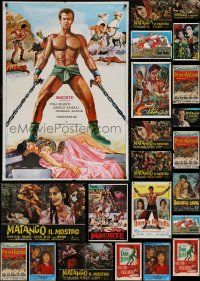 7f0664 LOT OF 25 FORMERLY FOLDED MISCELLANEOUS NON-U.S. POSTERS 1950s-1970s cool movie images!