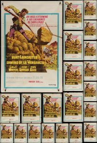 7f0110 LOT OF 30 FOLDED SCALPHUNTERS ARGENTINEAN POSTERS 1968 Burt Lancaster, Shelley Winters