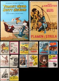 7f0559 LOT OF 16 FORMERLY FOLDED YUGOSLAVIAN POSTERS 1950s-1970s a variety of movie images!