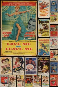 7f0176 LOT OF 32 FOLDED ONE-SHEETS 1950s great images from a variety of different movies!