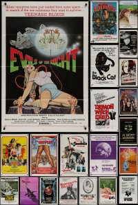 7f0632 LOT OF 25 FORMERLY TRI-FOLDED ONE-SHEETS 1970s-1980s great images from a variety of movies!