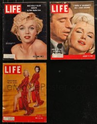 7f0373 LOT OF 3 MARILYN MONROE LIFE MAGAZINES 1953-1964 filled with great images & articles!