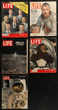 7f0365 LOT OF 5 SPACE RELATED LIFE MAGAZINES 1959-1969 great images & articles on early astronauts!