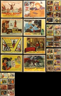 7f0273 LOT OF 40 COWBOY WESTERN LOBBY CARDS 1930s-1960s great scenes from several movies!
