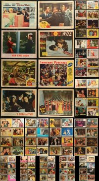 7f0254 LOT OF 107 LOBBY CARDS 1930s-1980s great scenes from a variety of different movies!
