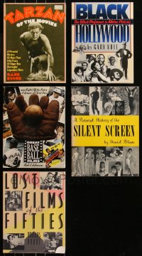 7f0384 LOT OF 5 SOFTCOVER BOOKS 1950s-1990s Tarzan, Black Hollywood, Baseball Films, Silent Films!