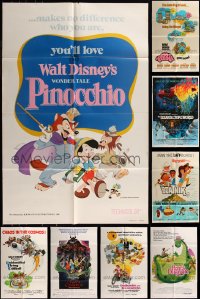 7f0229 LOT OF 10 FOLDED WALT DISNEY ONE-SHEETS 1960s-1990s from animated and live action movies!