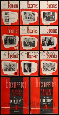 7f0332 LOT OF 11 BOX OFFICE EXHIBITOR MAGAZINES 1969-1975 images & articles for theater owners!