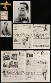 7f0510 LOT OF 5 PEE-WEE HERMAN FAN CLUB ITEMS 1980s-1990s great images & information!