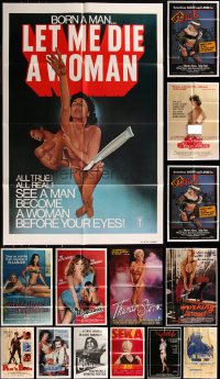 7f0194 LOT OF 21 FOLDED SEXPLOITATION ONE-SHEETS 1970s-1980s sexy images with some nudity!