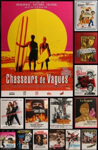 7f0601 LOT OF 15 FORMERLY FOLDED 23X32 FRENCH POSTERS 1960s-1990s a variety of movie images!
