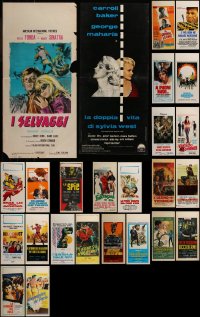 7f0581 LOT OF 25 FORMERLY FOLDED ITALIAN LOCANDINAS 1950s-1970s a variety of movie imagess!