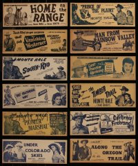7f0095 LOT OF 12 MONTE HALE 4X11 TITLE STRIPS 1940s-1950s great cowboy western images!