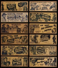 7f0094 LOT OF 12 TIM HOLT 4X11 TITLE STRIPS 1940s-1950s great cowboy western images!