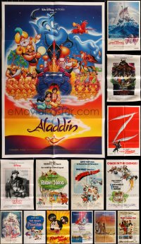 7f0213 LOT OF 15 FOLDED 1970S-90S WALT DISNEY ONE-SHEETS 1970s-1990s animated & live action!