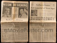7f0420 LOT OF 2 RICHARD NIXON NEWSPAPERS 1970s when he resigned + transcripts of the tapes!