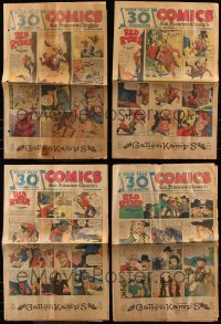 7f0141 LOT OF 4 SUNDAY NEWSPAPER COMIC SECTIONS 1943 Red Ryder by Fred Harman & more!