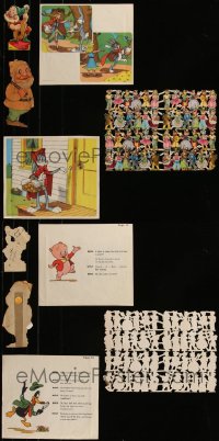 7f0427 LOT OF 5 MISCELLANEOUS CHILDREN'S ITEMS 1930s-1940s cool paper dolls & cartoon images!