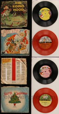 7f0080 LOT OF 2 PETER PAN UNBREAKABLE 45 RPM RECORDS 1949-1950 Red Riding Hood & Santa's Carols!