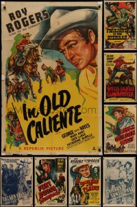 7f0225 LOT OF 12 FOLDED COWBOY WESTERN ONE-SHEETS 1940s-1950s great images from several movies!
