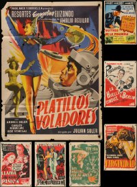 7f0106 LOT OF 11 FOLDED MEXICAN POSTERS 1950s-1960s great images from a variety of movies!
