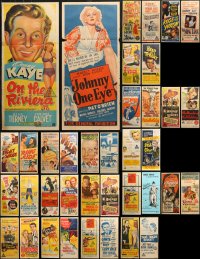7f0126 LOT OF 41 FOLDED AUSTRALIAN DAYBILLS 1940s-1970s great images from a variety of movies!