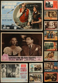 7f0590 LOT OF 15 MOSTLY UNFOLDED 13X19 ITALIAN PHOTOBUSTAS 1940s-1950s cool movie scenes!