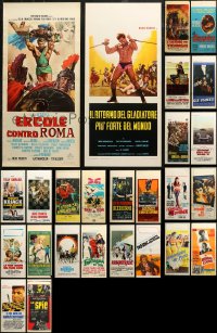 7f0580 LOT OF 26 FORMERLY FOLDED ITALIAN LOCANDINAS 1950s-1970s a variety of movie imagess!