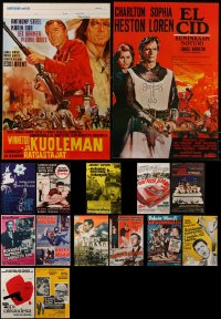7f0607 LOT OF 15 MOSTLY UNFOLDED FINNISH POSTERS 1950s-1970s a variety of cool movie images!