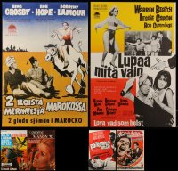 7f0609 LOT OF 12 MOSTLY UNFOLDED FINNISH POSTERS 1950s-1970s a variety of cool movie images!