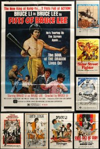 7f0222 LOT OF 12 FOLDED MOSTLY 1970S KUNG FU ONE-SHEETS 1970s cool martial arts movie images!