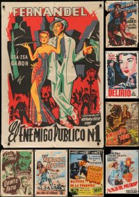 7f0107 LOT OF 10 FOLDED MEXICAN POSTERS 1950s-1970s great images from a variety of movies!