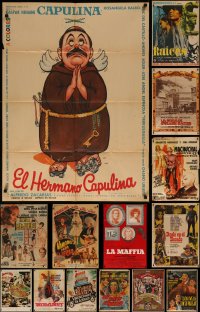 7f0104 LOT OF 14 FOLDED MEXICAN POSTERS 1960s-1970s great images from a variety of movies!