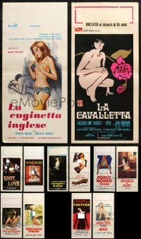 7f0585 LOT OF 12 MOSTLY FORMERLY FOLDED SEXPLOITATION ITALIAN LOCANDINAS 1970s-1980s with nudity!