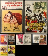 7f0560 LOT OF 15 FORMERLY FOLDED YUGOSLAVIAN POSTERS 1950s-1960s a variety of cool movie images!