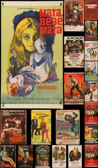 7f0109 LOT OF 31 FOLDED TRIMMED ARGENTINEAN POSTERS 1960s-1980s images from a variety of movies!